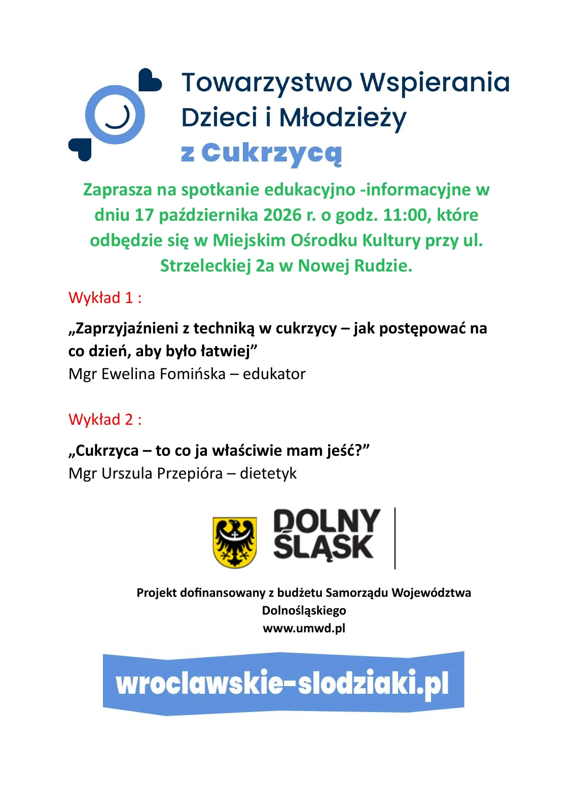 Plakat spotkania w Nowej Rudzie, 17 października 2026 r., godz. 11:00. Pełna treść programu znajduje się powyżej.